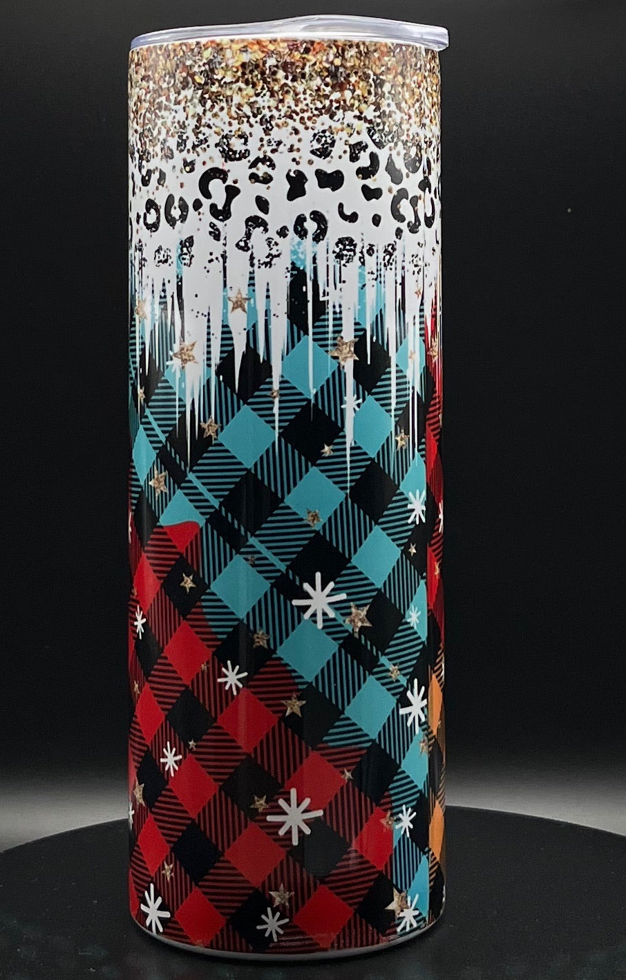 Tri Colored Buffalo Plaid 20oz stainless tumbler